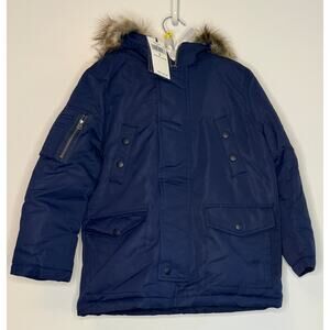 New With Tags Polo Ralph Lauren Kids Insulated Parka Blue 6 Fur Trimmed Hood